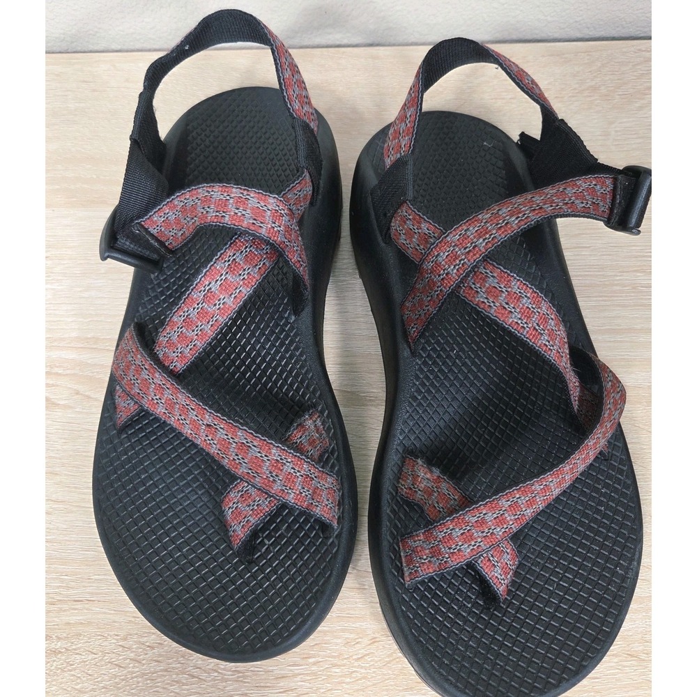 Chaco Women's Black Sandals with Red Patterned Straps - Picture 3 of 15